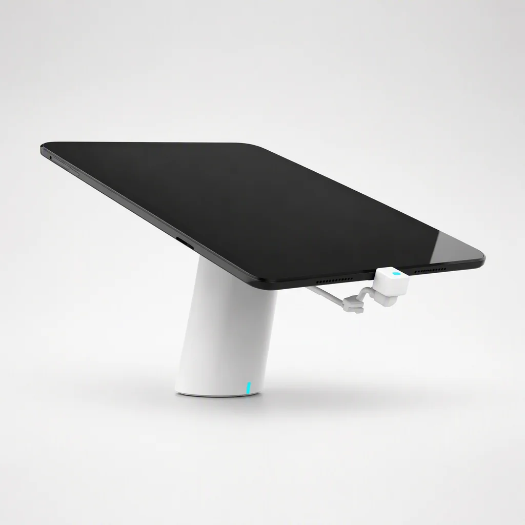 DE30MSC square anti-theft display stand with external spring cable for phones and tablets